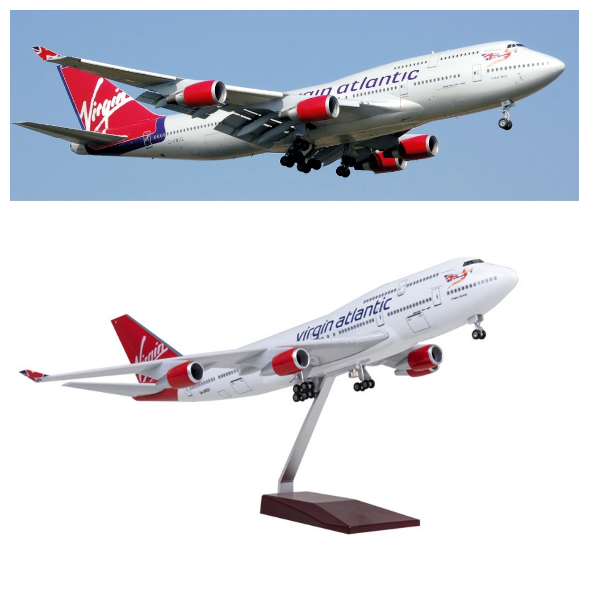 Model Airplane Plastic - Model samolotu Virgin Atlantic B747, 47